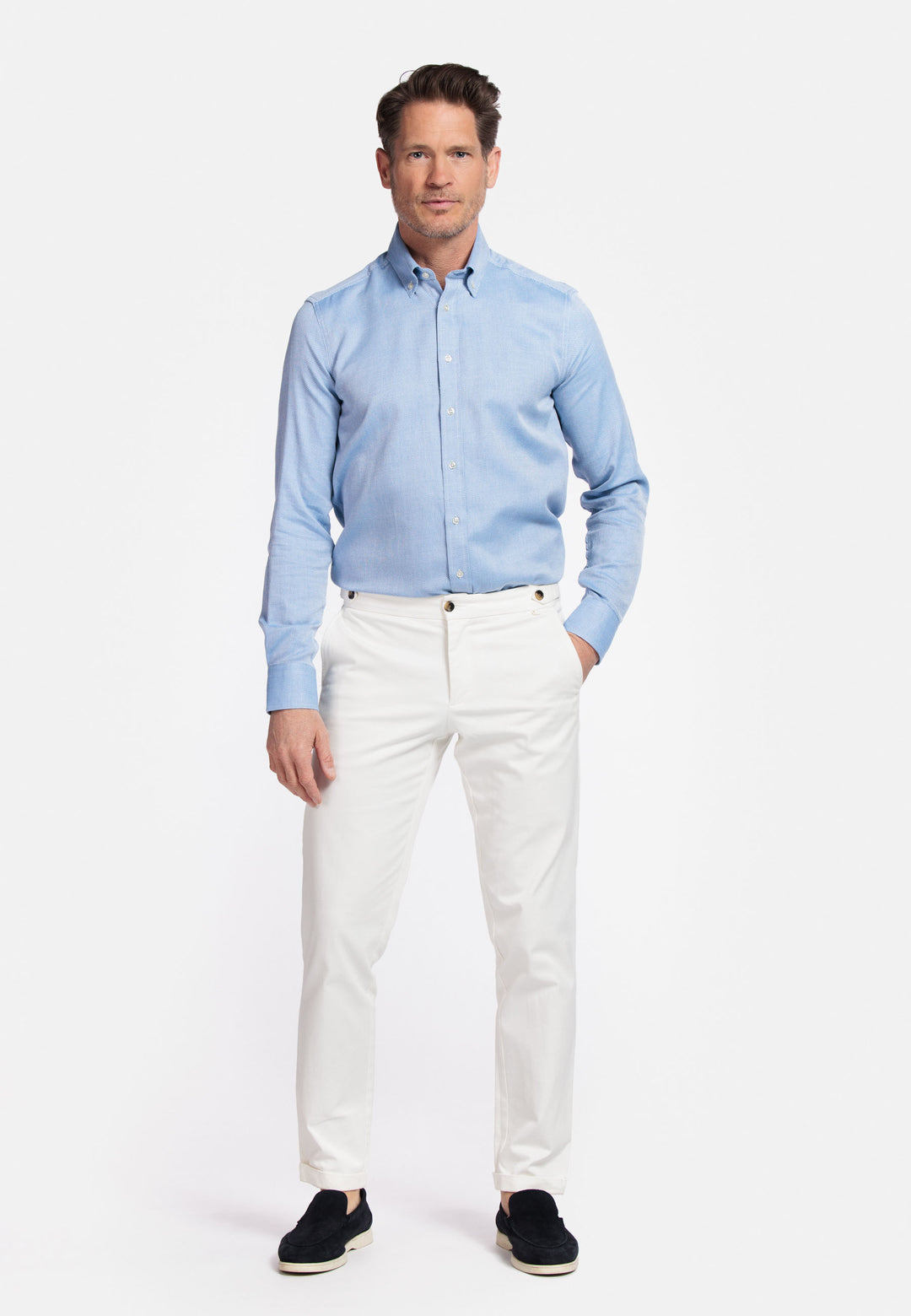 Giordano Loretto Button Down Plain Dobby Shirt - Blue - 517881-64
