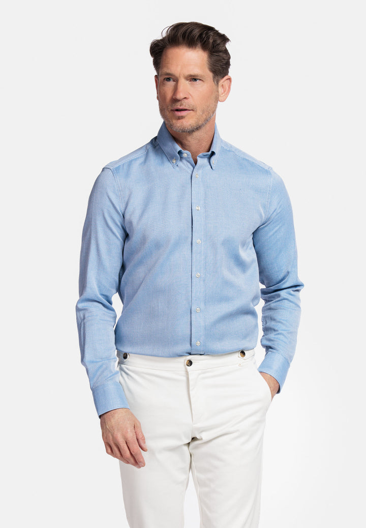 Giordano Loretto Button Down Plain Dobby Shirt - Blue - 517881-64