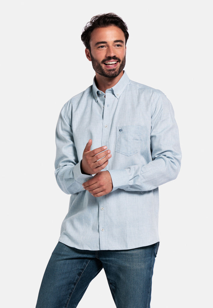 Giordano Brando Flannel Shirt - Light Blue - 527005-61