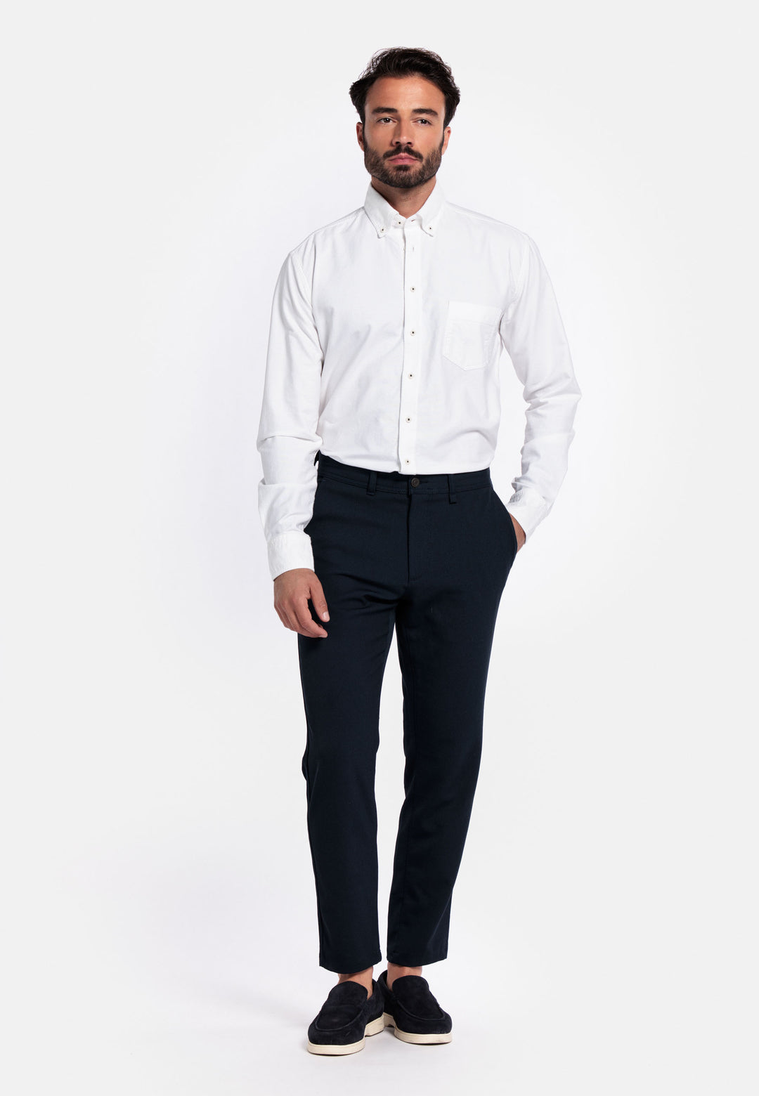 Giordano Brando Button Down Oxford Shirt - White - 527007-10