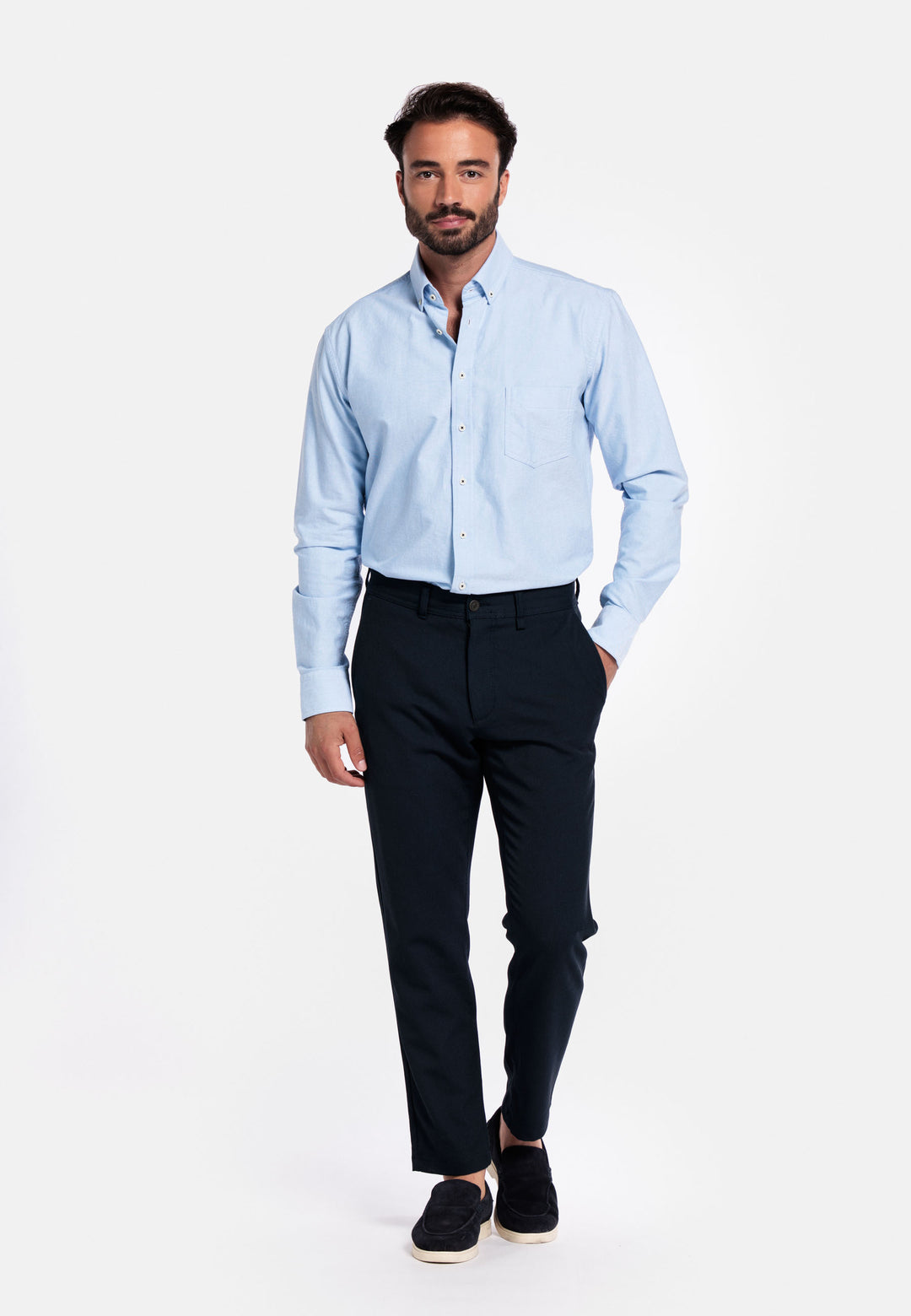 Giordano Brando Button Down Oxford Shirt - Blue - 527007-61