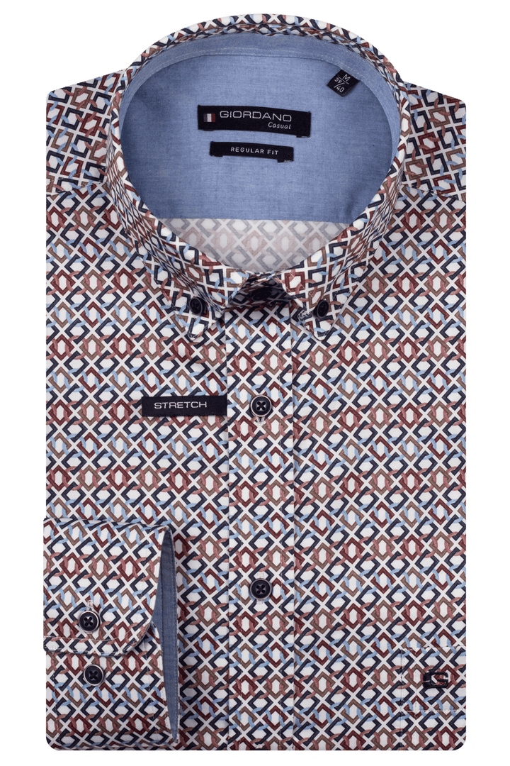 Giordano Ivy Graphic Print Shirt - Purple - 527014-40