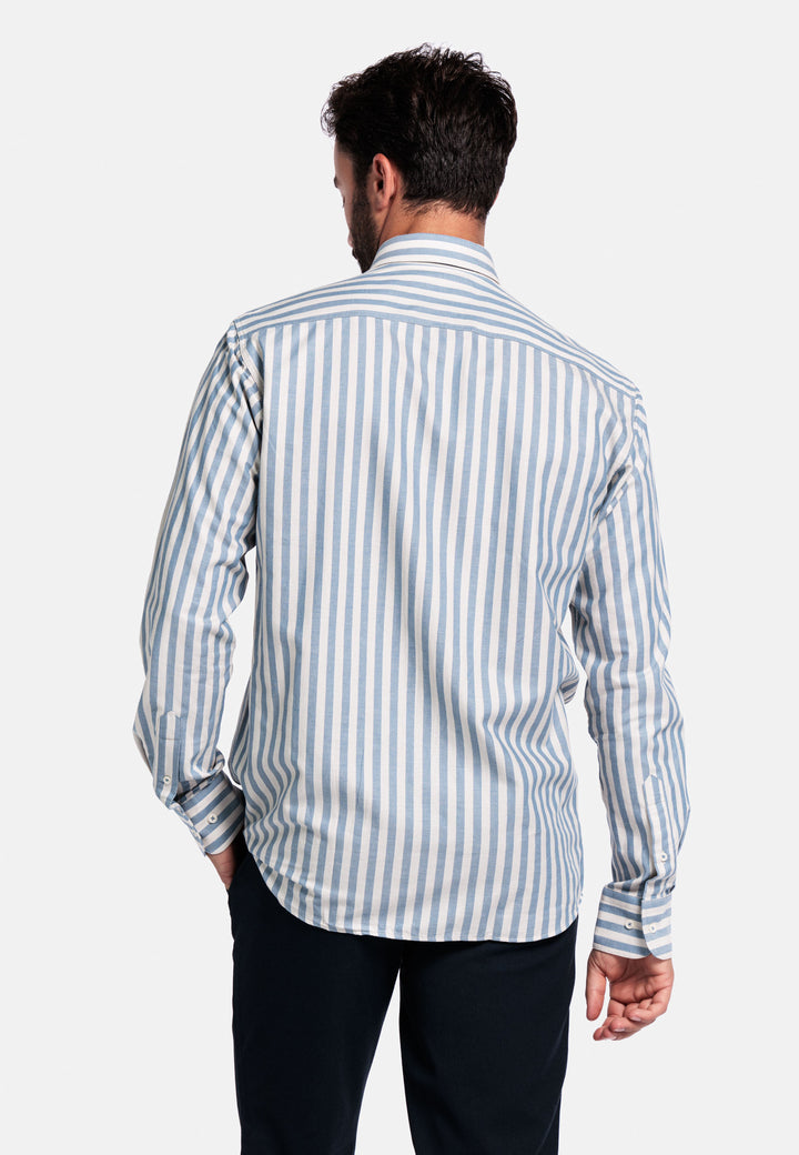 Giordano Brando Twill Striped Shirt - Light Blue - 527101-65