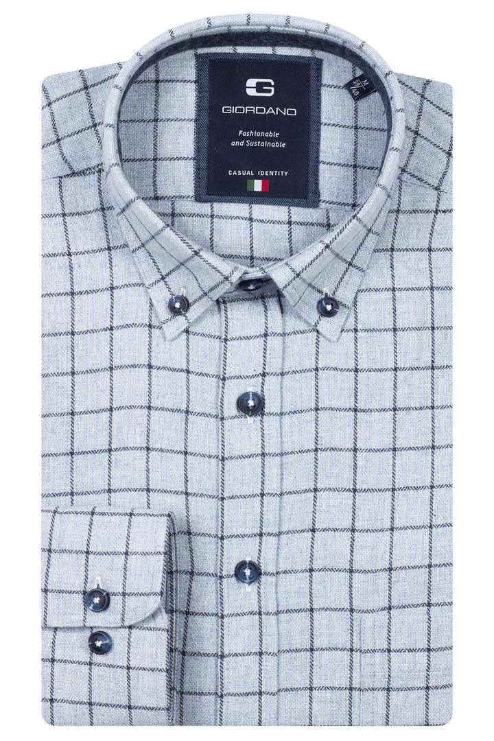 Giordano Brando Flannel Shirt - Blue - 527302-60