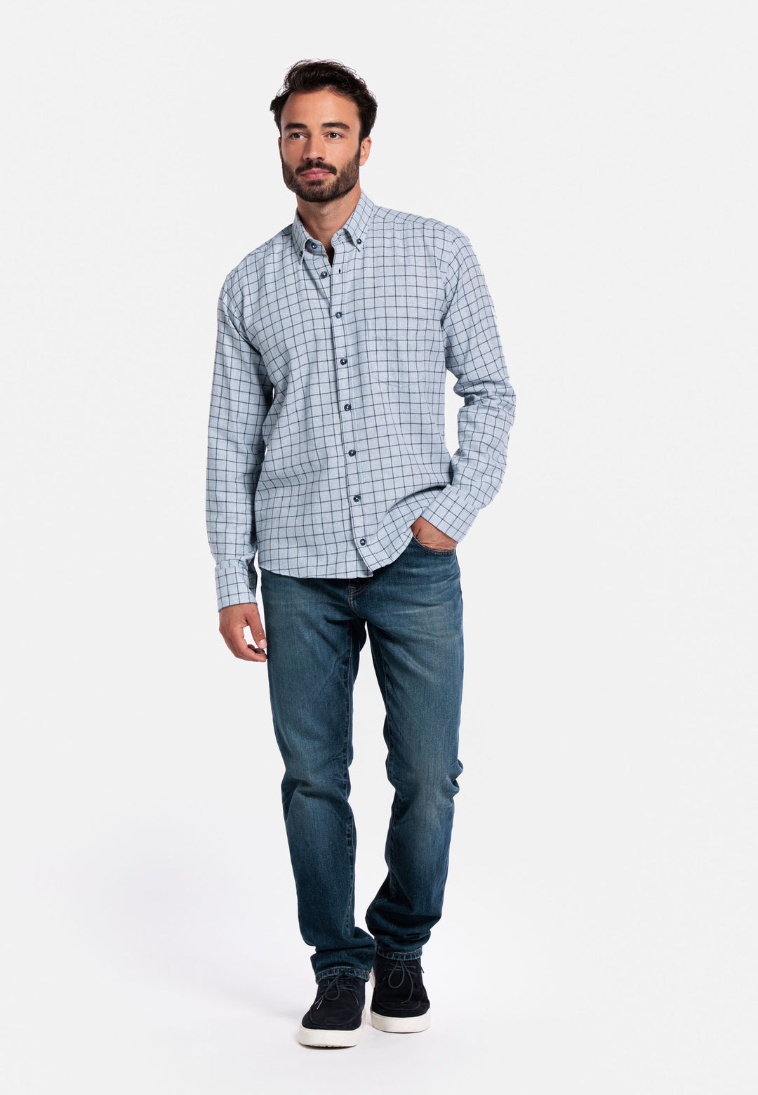 Giordano Brando Flannel Shirt - Blue - 527302-60