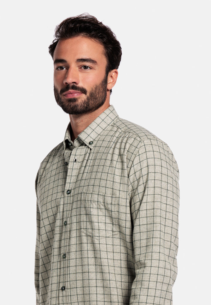 Giordano Brando Flannel Shirt - Green - 527302-70