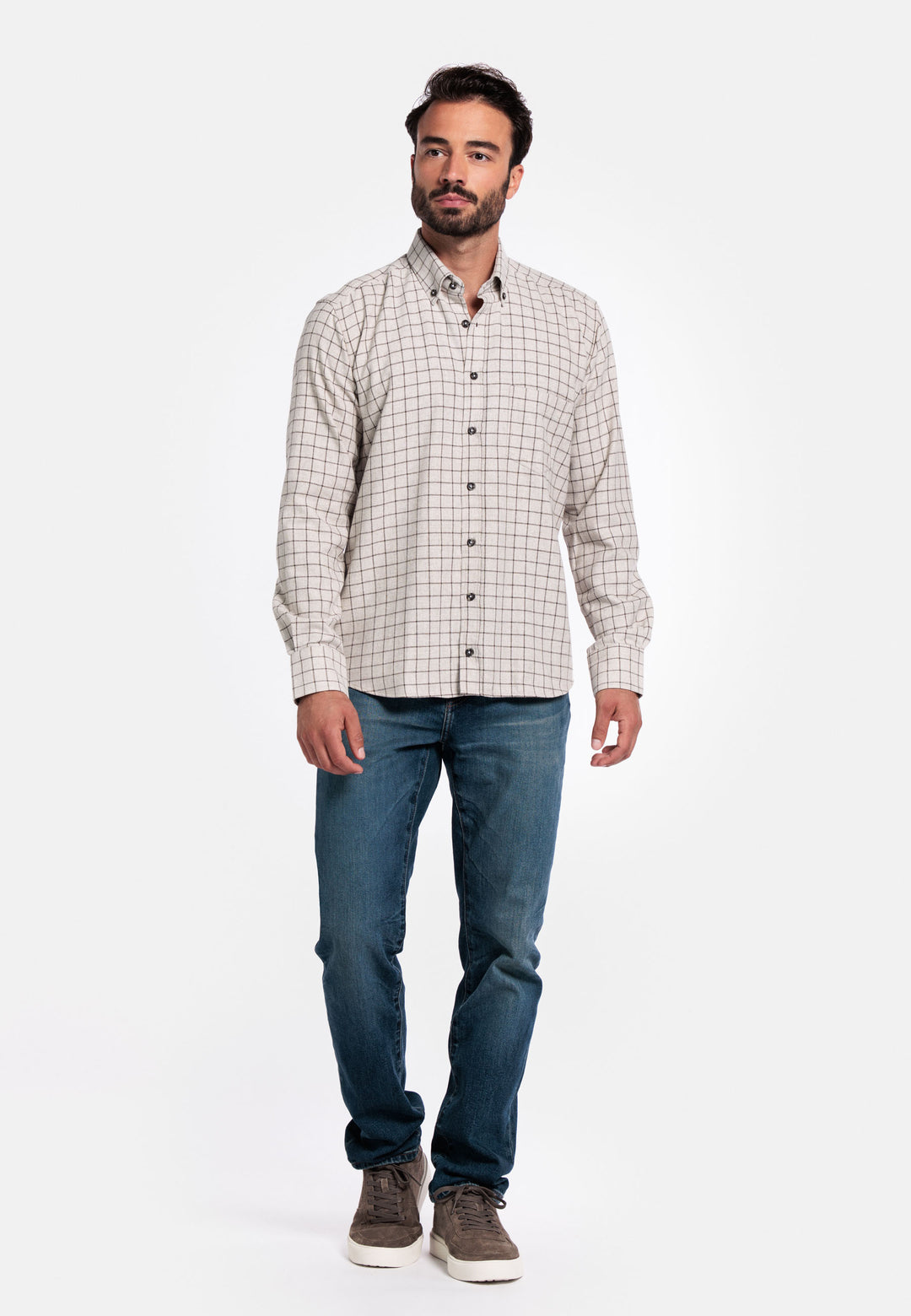 Giordano Brando Flannel Shirt - Brown - 527302-80