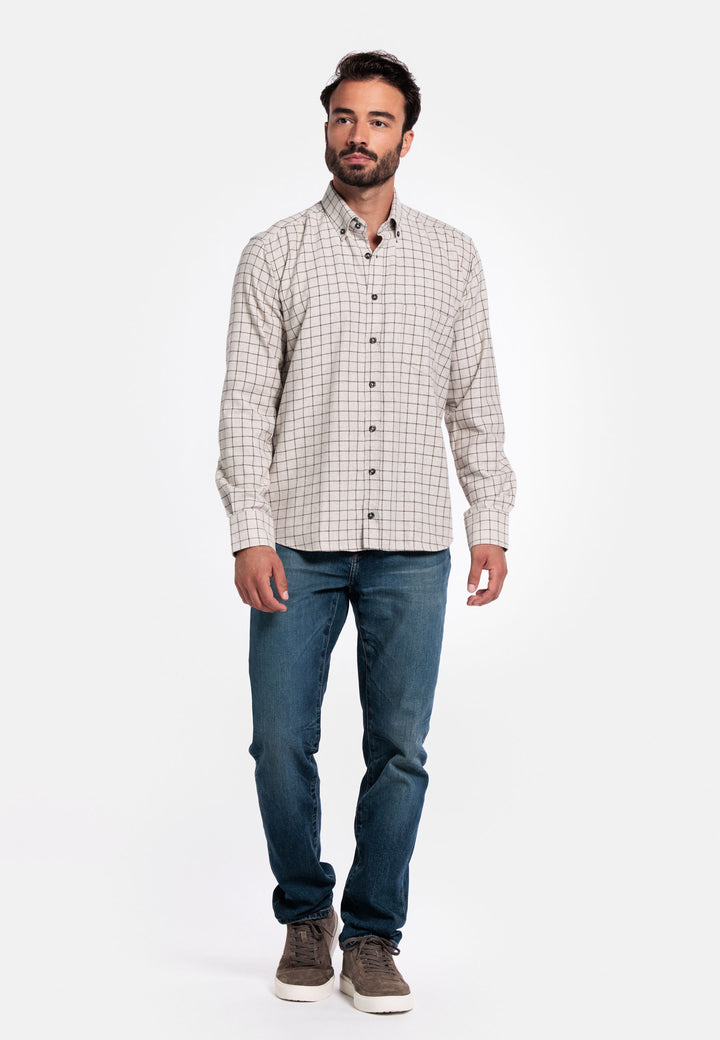 Giordano Brando Flannel Shirt - Brown - 527302-80