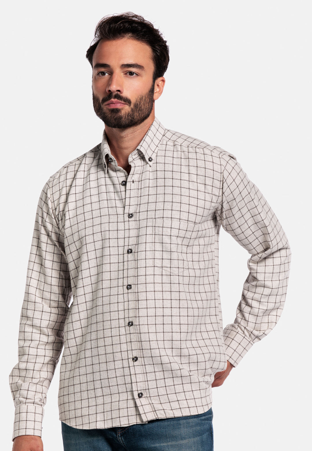Giordano Brando Flannel Shirt - Brown - 527302-80
