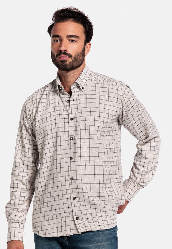 Giordano Brando Flannel Shirt - Brown - 527302-80