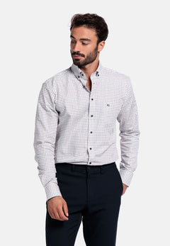 Giordano Brando Button Down Checkered Shirt - Brown - 527306-80