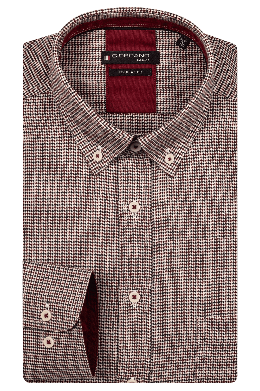 Giordano Ivy Pied-de-Poule Shirt - Purple - 527310-40