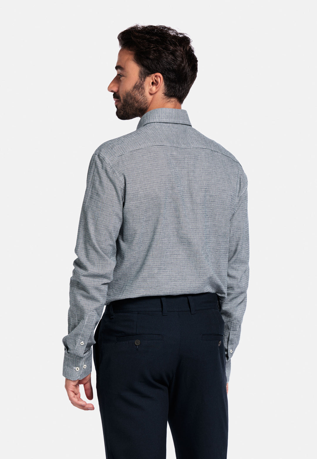 Giordano Ivy Pied-de-Poule Shirt - Green - 527310-70