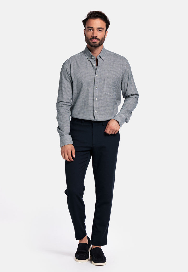 Giordano Ivy Pied-de-Poule Shirt - Green - 527310-70