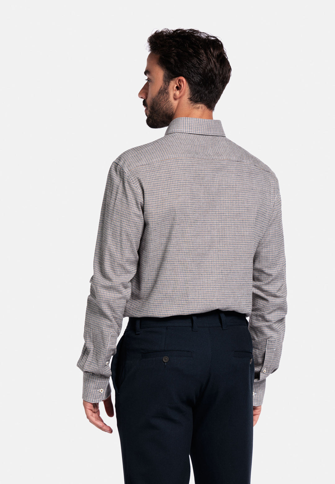 Giordano Ivy Pied-de-Poule Shirt - Brown - 527310-80