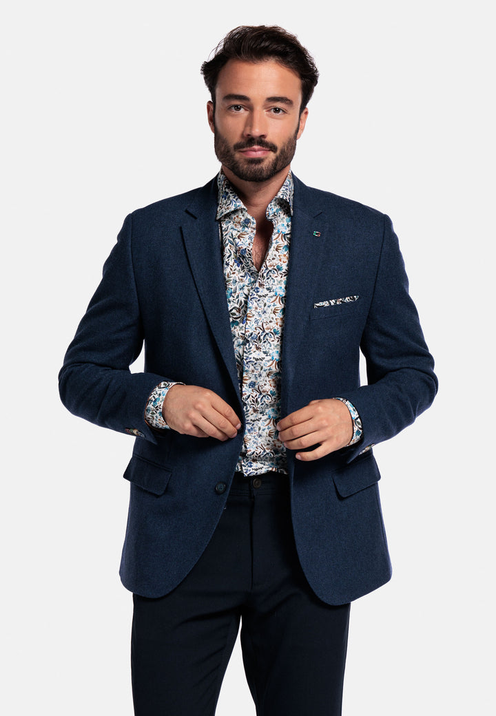 Giordano Maggiore Semi Cutaway Floral Print Shirt - Blue - 527810-60