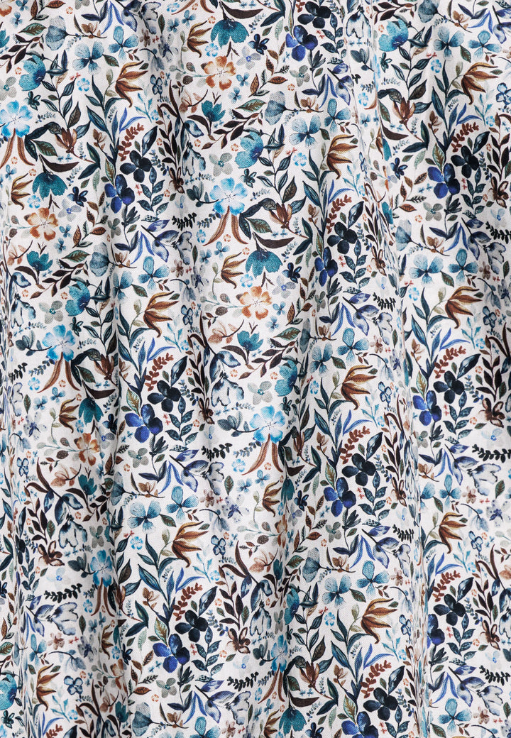 Giordano Maggiore Semi Cutaway Floral Print Shirt - Blue - 527810-60