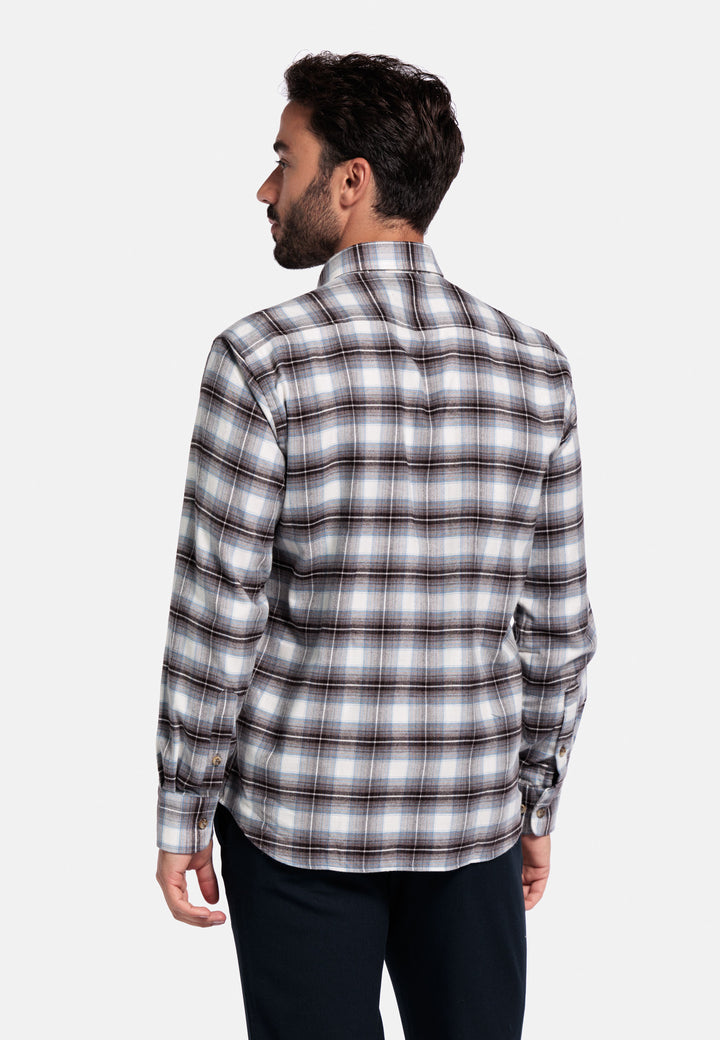 Giordano Loretto Flannel Shirt - Brown - 527836-80
