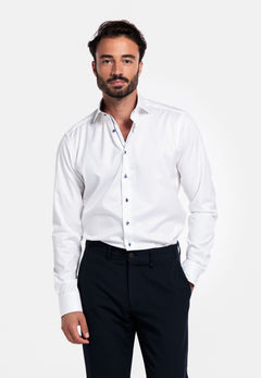 Giordano Locarno Semi Cutaway Twill Shirt - White - 527877-10