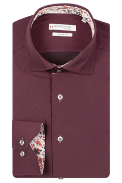 Giordano Locarno Semi Cutaway Twill Shirt - Red - 527877-30