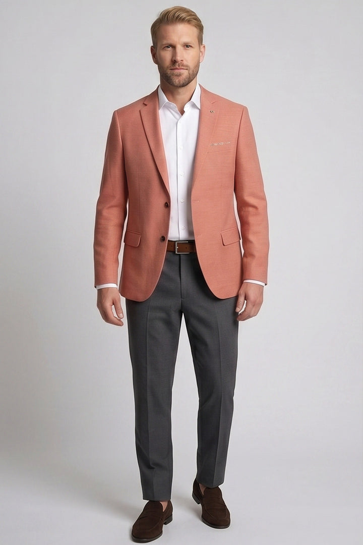 Giordano Robert Linen Twill Blazer - Rust Red