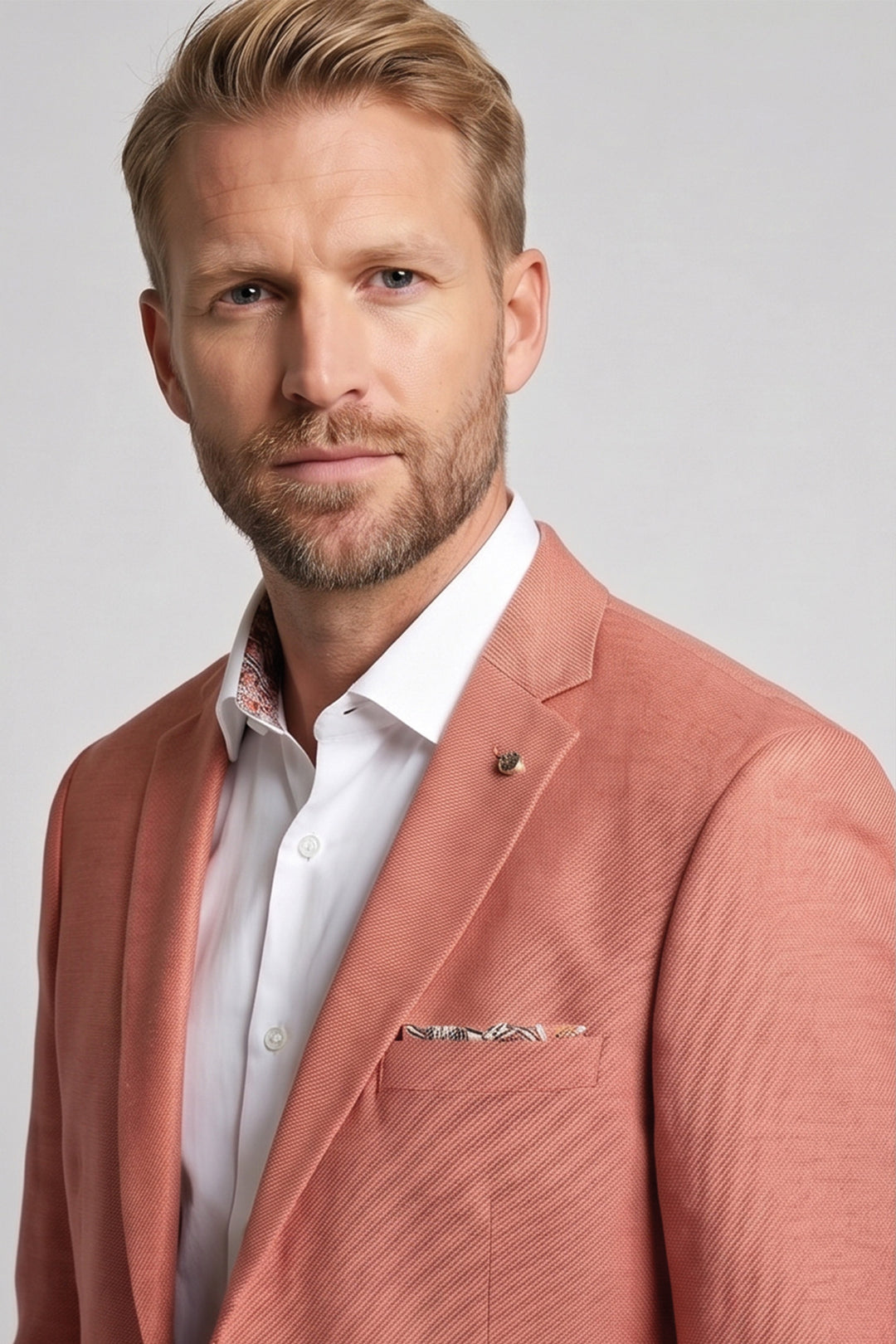 Giordano Robert Linen Twill Blazer - Rust Red