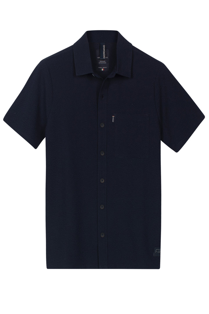 Giordano Puglia Seersucker Short-Sleeve Shirt - Blue
