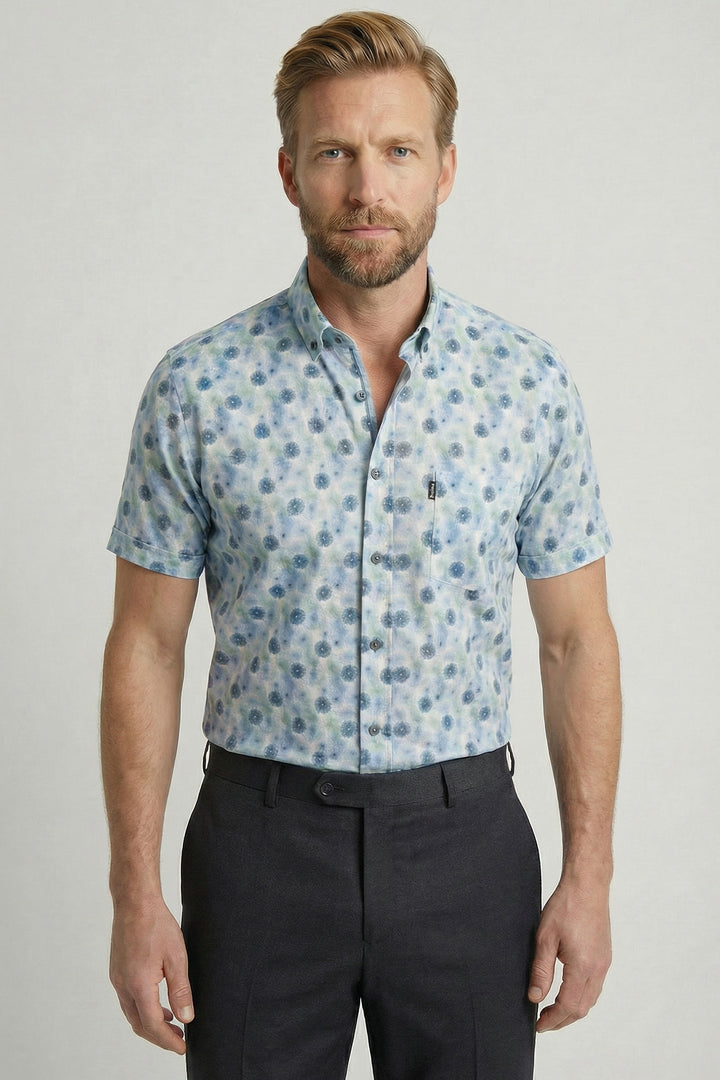 Giordano League Print Short-Sleeve Shirt - Green