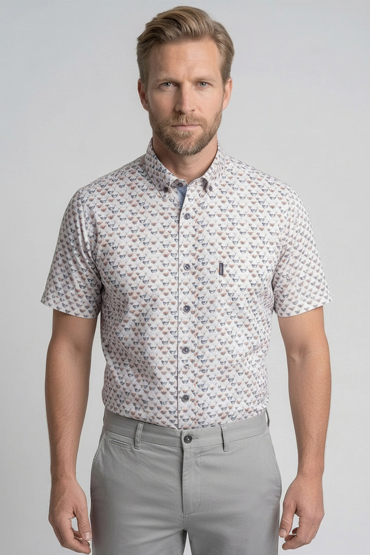 Giordano League Short-Sleeve Printed Shirt - Red