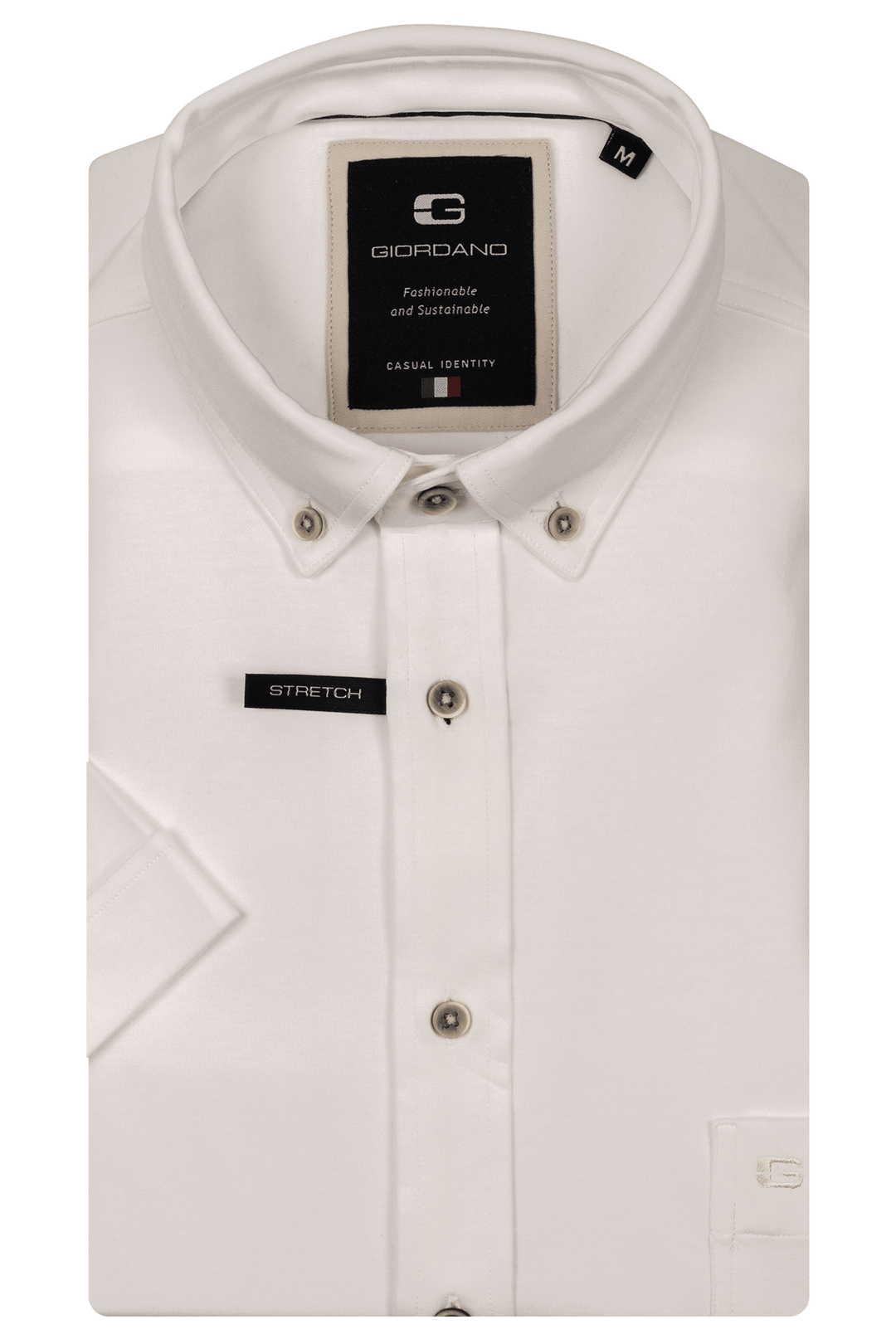 Giordano Alfa Liquid Cotton Short-Sleeve Shirt - White