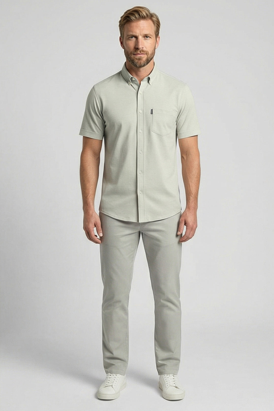 Giordano Alfa Liquid Cotton Short-Sleeve Shirt - Light Green