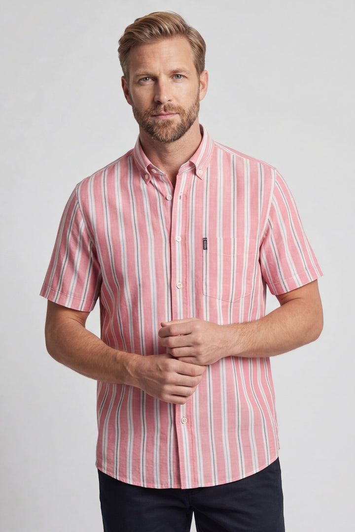 Giordano League Short-Sleeve Shirt - Pink