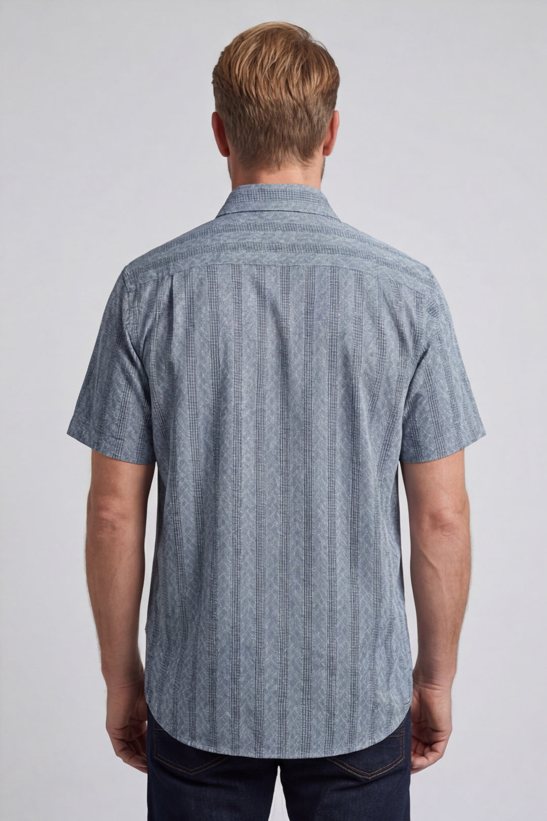 Giordano Puglia Striped Short-Sleeve Shirt - Blue
