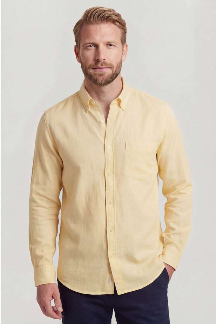 Giordano Ivy Linen Shirt - Yellow