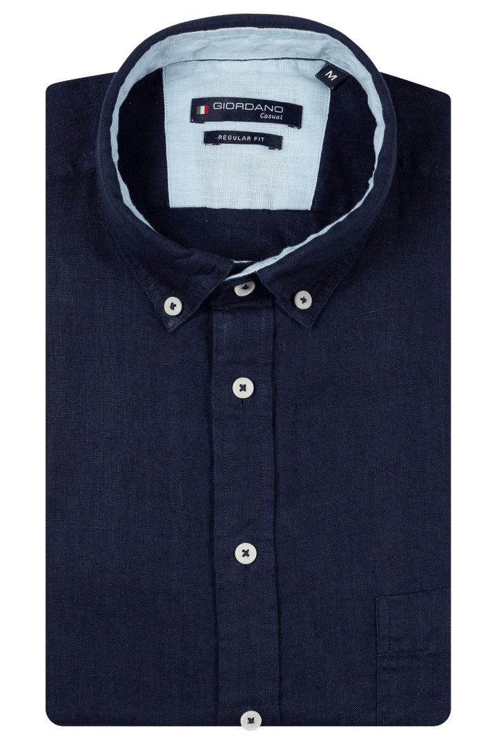Giordano Ivy Linen Shirt - Navy
