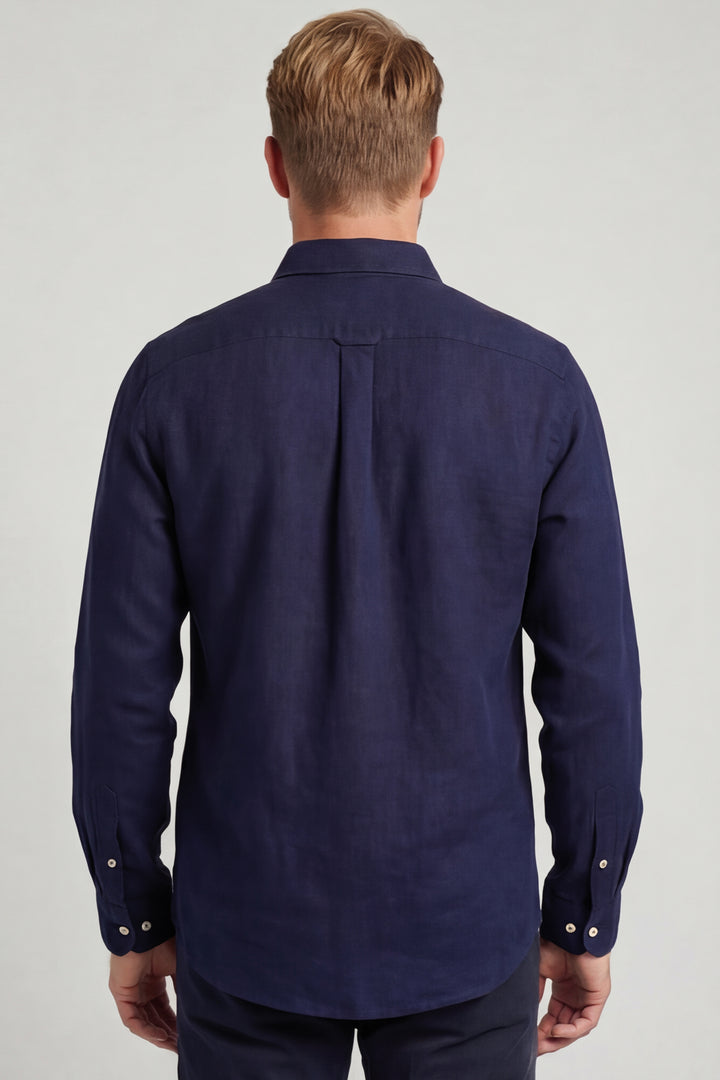 Giordano Ivy Linen Shirt - Navy