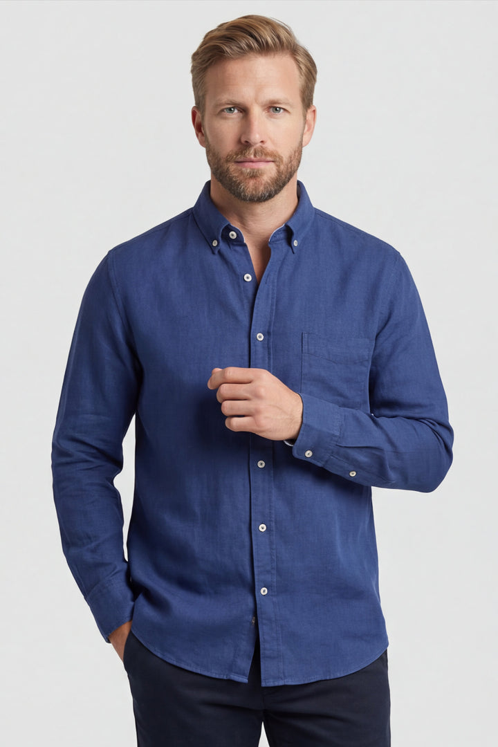 Giordano Ivy Linen Shirt - Denim Blue