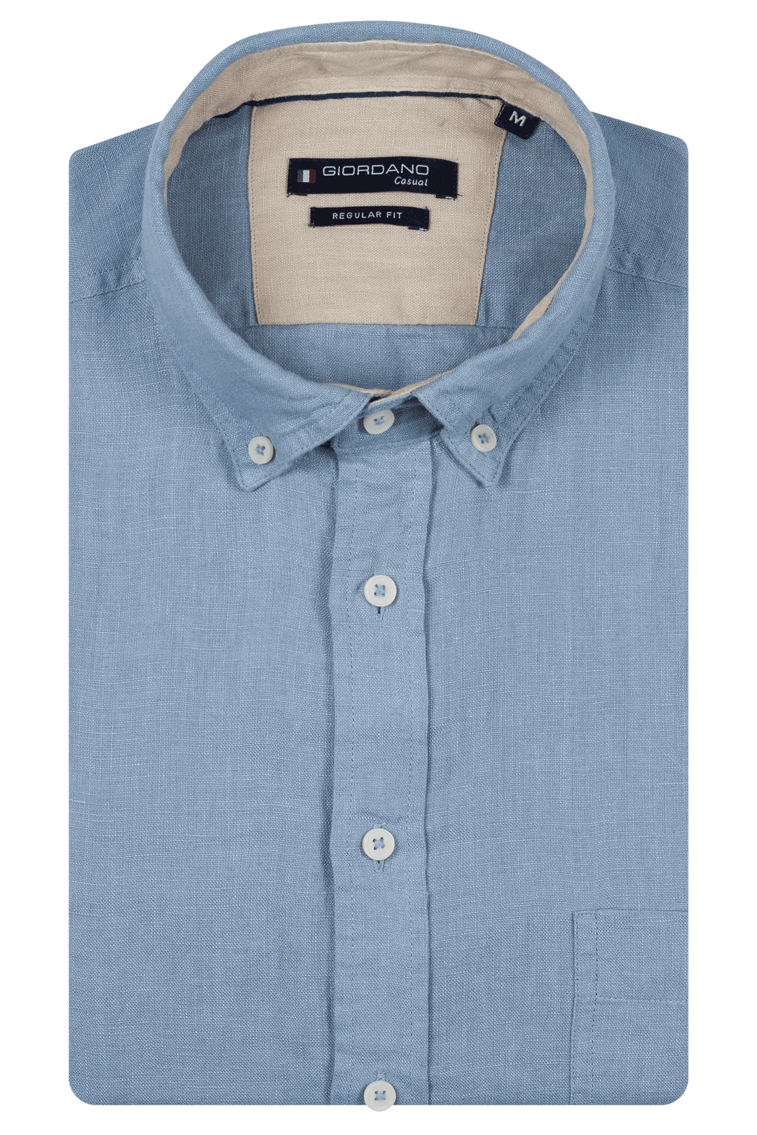 Giordano Ivy Linen Shirt - Medium Blue