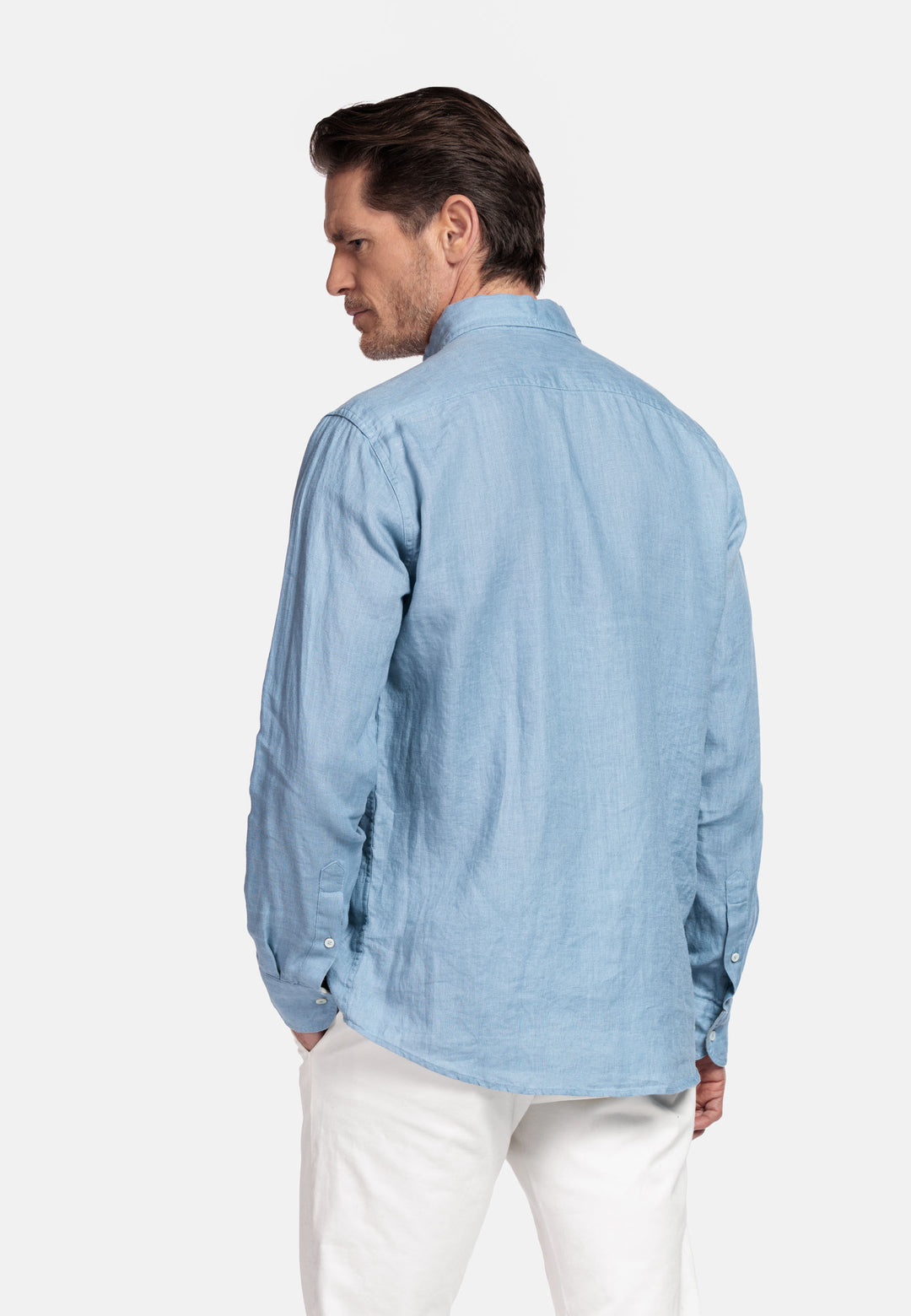 Giordano Ivy Linen Shirt - Medium Blue
