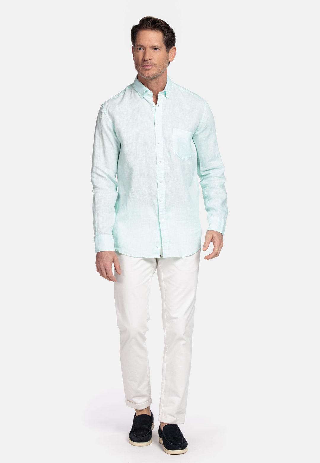 Giordano Ivy Linen Shirt - Turquoise