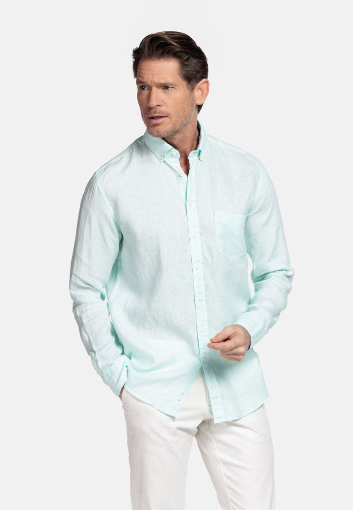 Giordano Ivy Linen Shirt - Turquoise