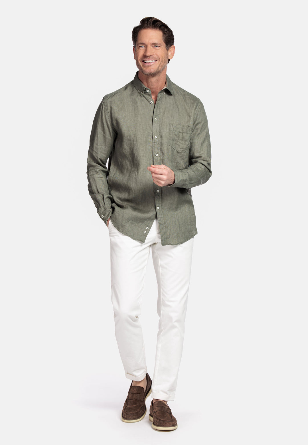 Giordano Ivy Linen Shirt - Green