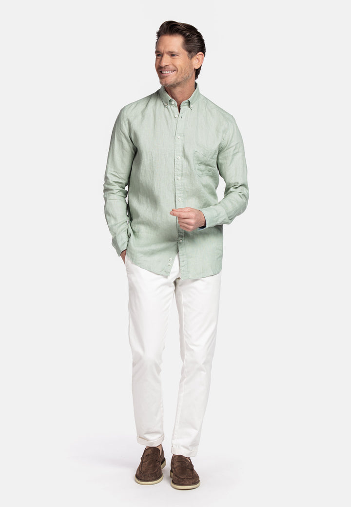 Giordano Ivy Linen Shirt - Light Green