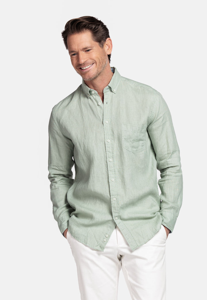Giordano Ivy Linen Shirt - Light Green