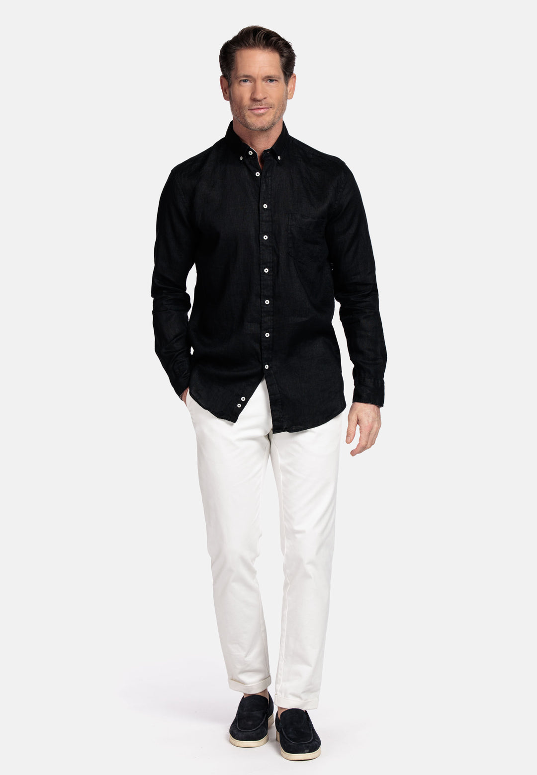 Giordano Ivy Linen Shirt - Black