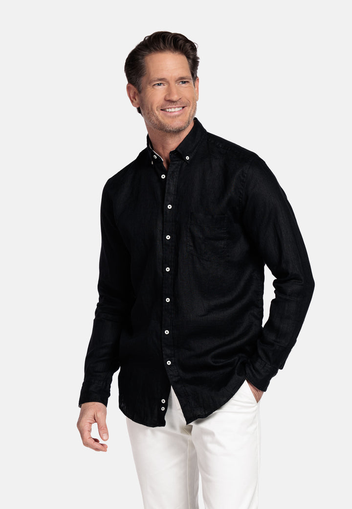 Giordano Ivy Linen Shirt - Black