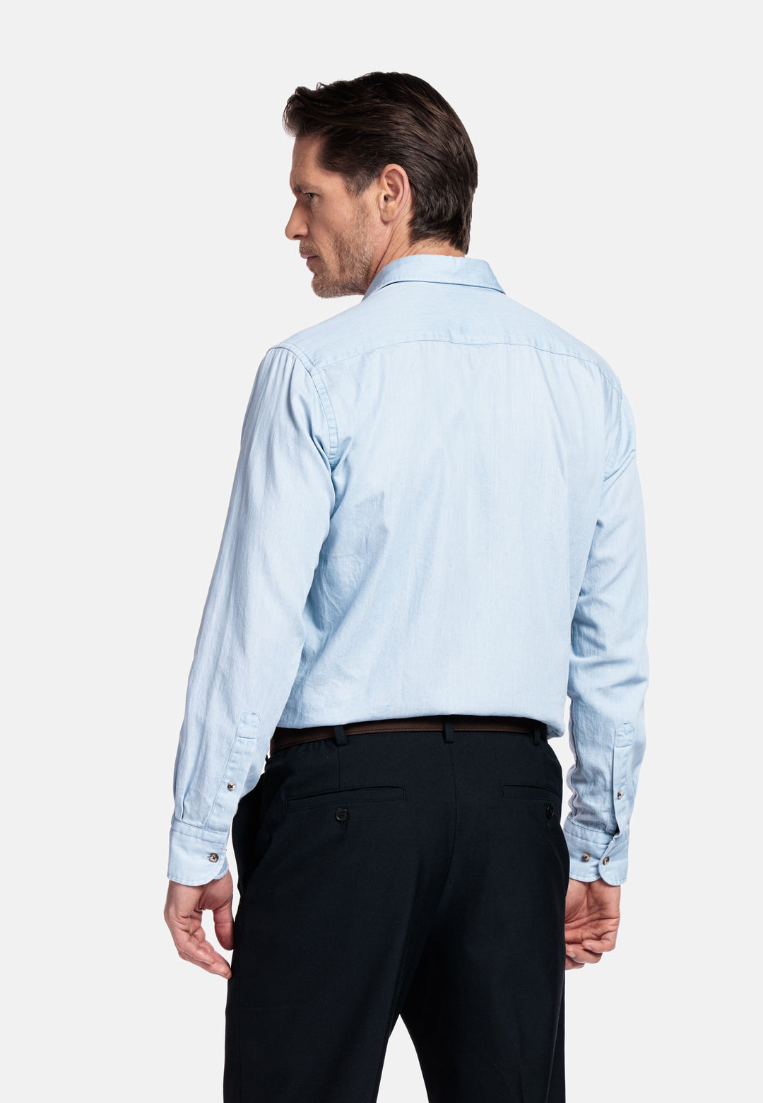 Giordano Verona Washed Denim Shirt - Light Blue