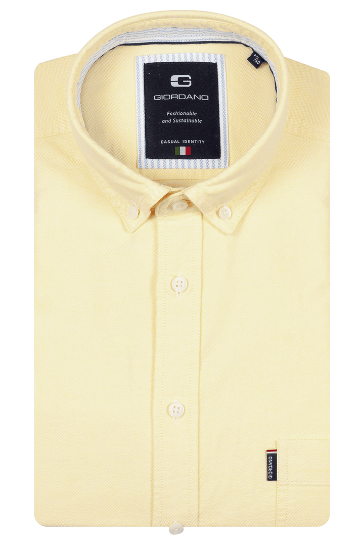 Giordano Brando Soft Washed Oxford Shirt - Yellow