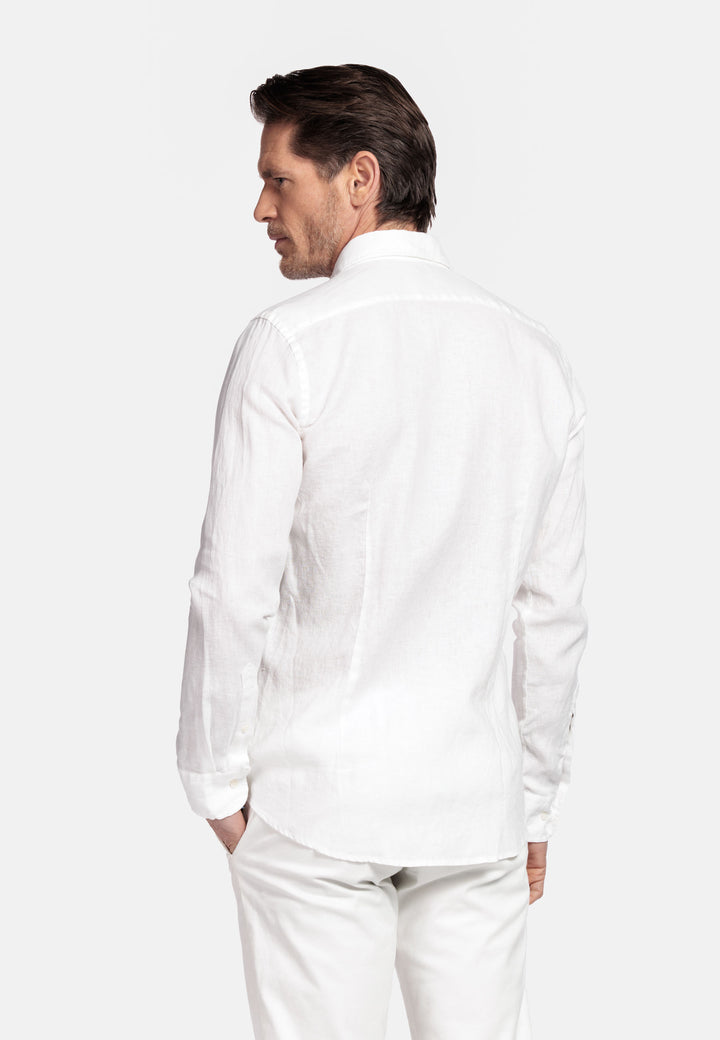 Giordano Row Soft Washed Linen Shirt - White
