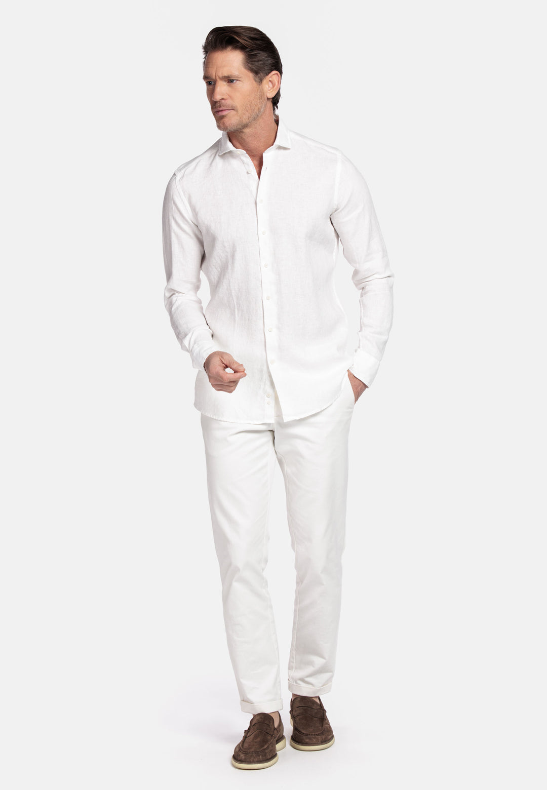 Giordano Row Soft Washed Linen Shirt - White